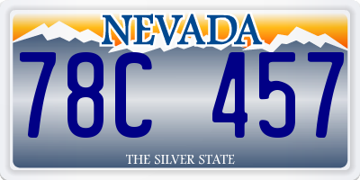 NV license plate 78C457