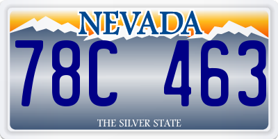 NV license plate 78C463