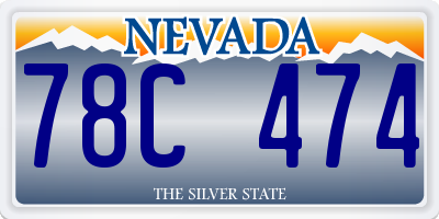 NV license plate 78C474