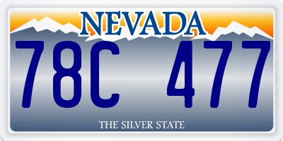 NV license plate 78C477