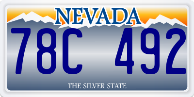 NV license plate 78C492