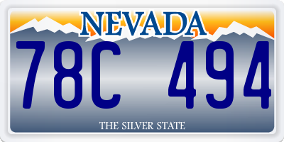 NV license plate 78C494