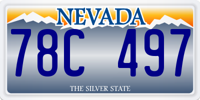 NV license plate 78C497