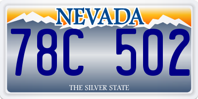 NV license plate 78C502