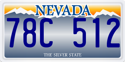 NV license plate 78C512