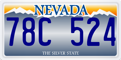 NV license plate 78C524