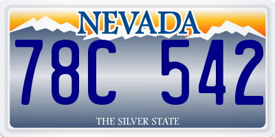 NV license plate 78C542