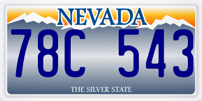 NV license plate 78C543