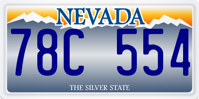 NV license plate 78C554