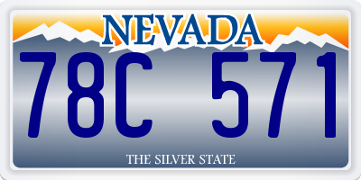 NV license plate 78C571