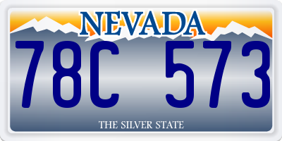 NV license plate 78C573