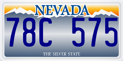 NV license plate 78C575