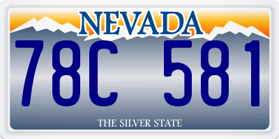 NV license plate 78C581