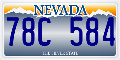 NV license plate 78C584