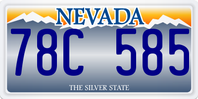 NV license plate 78C585