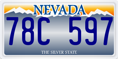 NV license plate 78C597