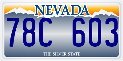 NV license plate 78C603