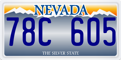 NV license plate 78C605