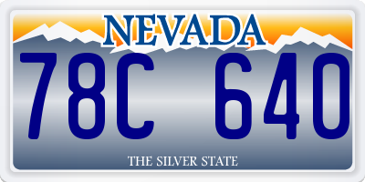 NV license plate 78C640