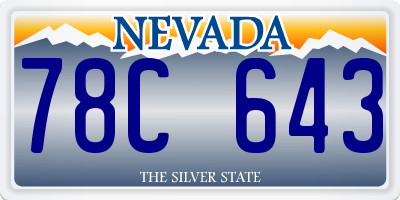 NV license plate 78C643