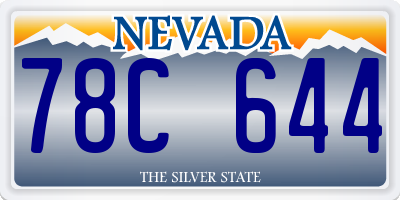 NV license plate 78C644