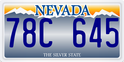 NV license plate 78C645