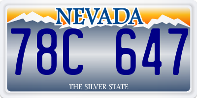 NV license plate 78C647