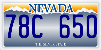 NV license plate 78C650