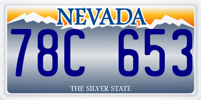 NV license plate 78C653