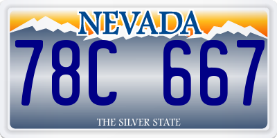 NV license plate 78C667