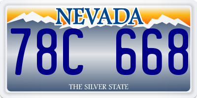 NV license plate 78C668