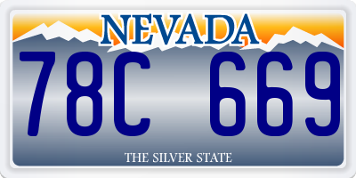 NV license plate 78C669