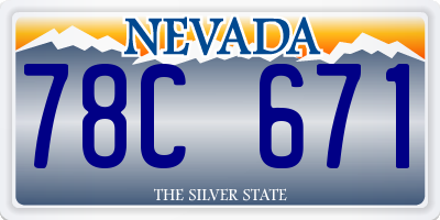 NV license plate 78C671