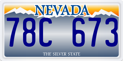 NV license plate 78C673