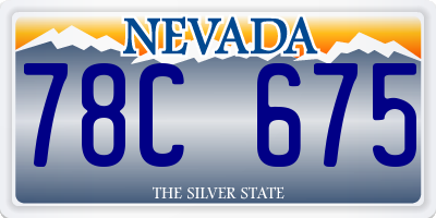 NV license plate 78C675