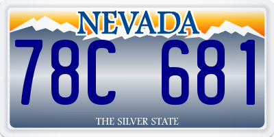 NV license plate 78C681