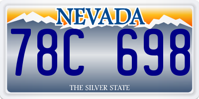 NV license plate 78C698