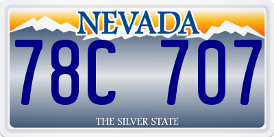 NV license plate 78C707