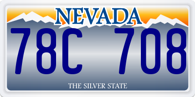 NV license plate 78C708