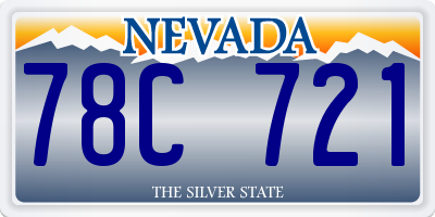 NV license plate 78C721