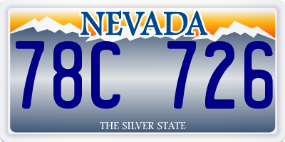 NV license plate 78C726