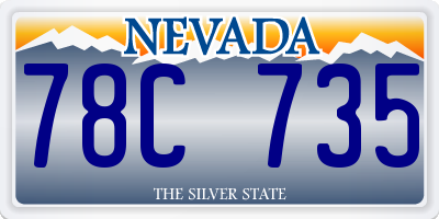 NV license plate 78C735