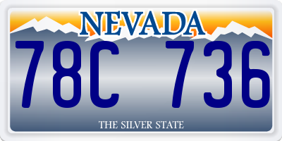 NV license plate 78C736