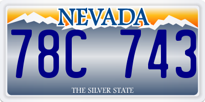 NV license plate 78C743