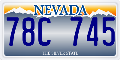NV license plate 78C745