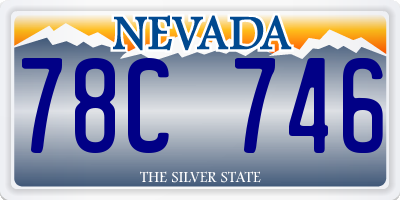 NV license plate 78C746