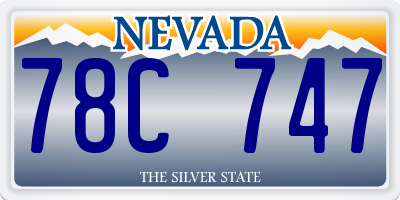 NV license plate 78C747