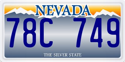 NV license plate 78C749