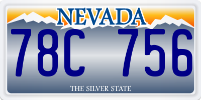 NV license plate 78C756