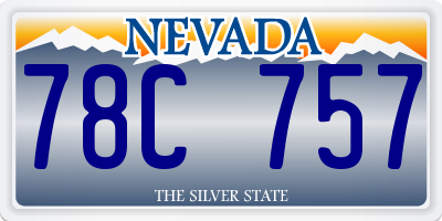 NV license plate 78C757